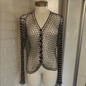 Gold and black mesh cardigan